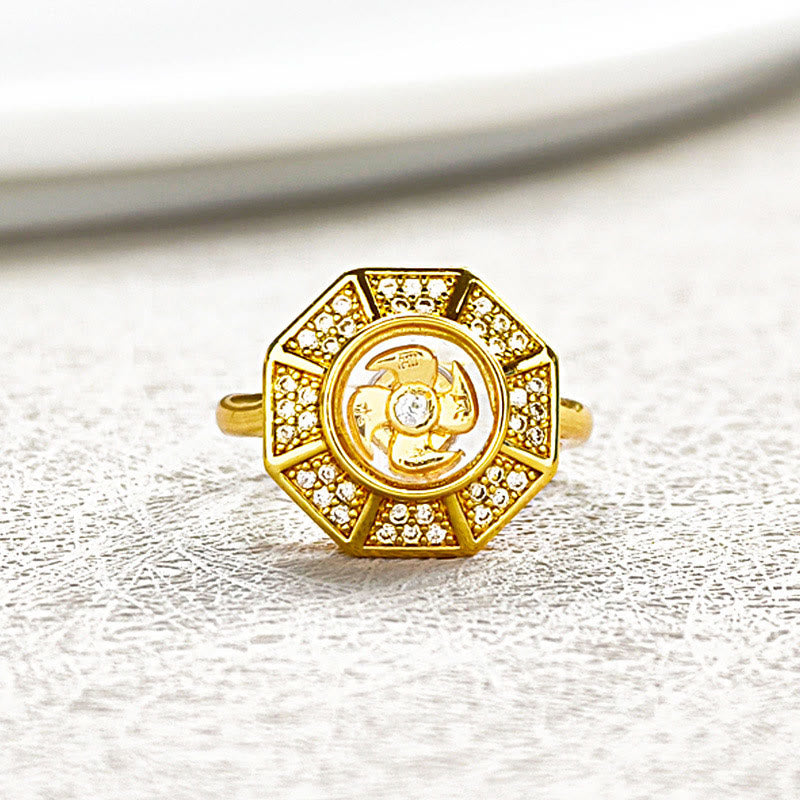 Buddha Stones Gold Plated Copper Windmill Feng Sheng Shui Qi Luck Wealth Adjustable Ring - image 4