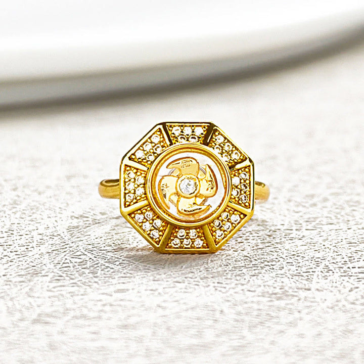 Buddha Stones Gold Plated Copper Windmill Feng Sheng Shui Qi Luck Wealth Adjustable Ring - image 4