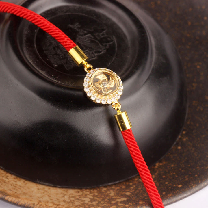 Buddha Stones Red String Copper Brass Rotatable Windmill Feng Sheng Shui Qi Protection Braided Bracelet - image 10