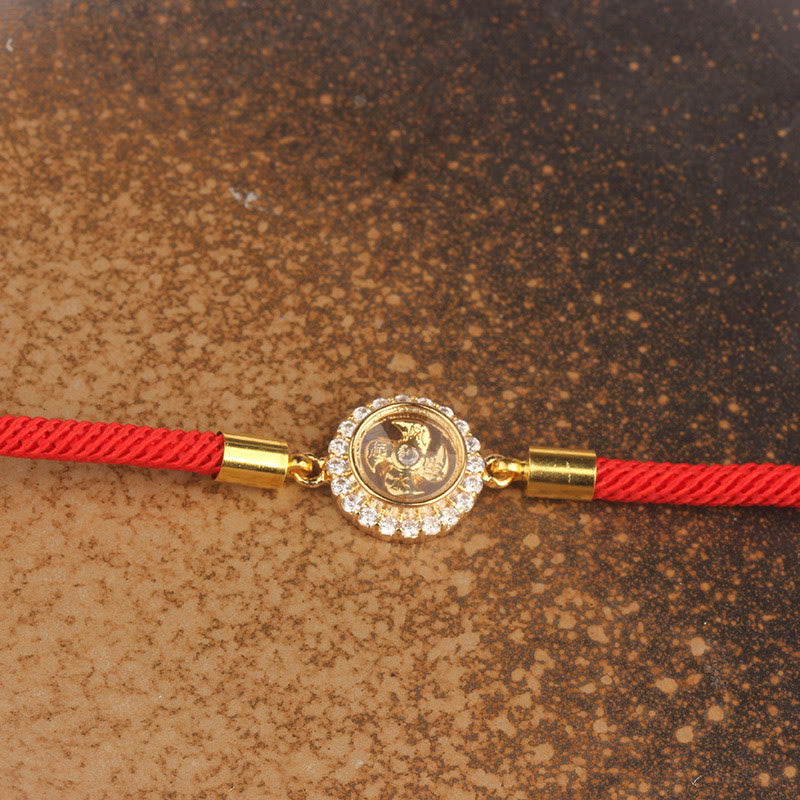 Buddha Stones Red String Copper Brass Rotatable Windmill Feng Sheng Shui Qi Protection Braided Bracelet - image 8