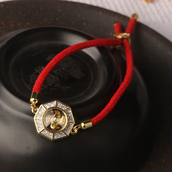 Buddha Stones Copper Brass Rotatable Windmill Feng Sheng Shui Qi Red String Faith Braided Bracelet - image 10