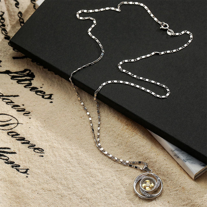 Buddha Stones Gold plated Copper Brass Rotatable Windmill Luck Necklace Pendant - image 5