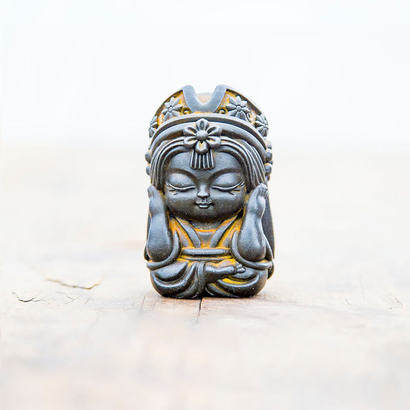 Buddha Stones Handmade Zakiram Iron Powder Rust Cast Resin Statue Zen Home Decoration - Rust Version - Don't Listen 7*4*4cm - image 17