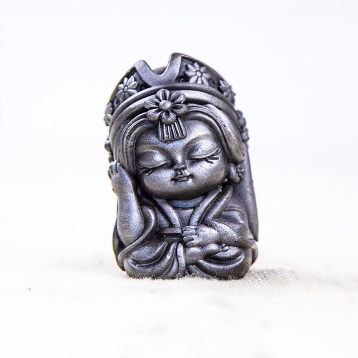 Buddha Stones Handmade Zakiram Iron Powder Rust Cast Resin Statue Zen Home Decoration - Polished Version - Don't Think 7*4*4cm - image 25