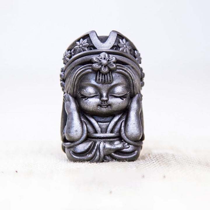 Buddha Stones Handmade Zakiram Iron Powder Rust Cast Resin Statue Zen Home Decoration - Polished Version - Don't Listen 7*4*4cm - image 28