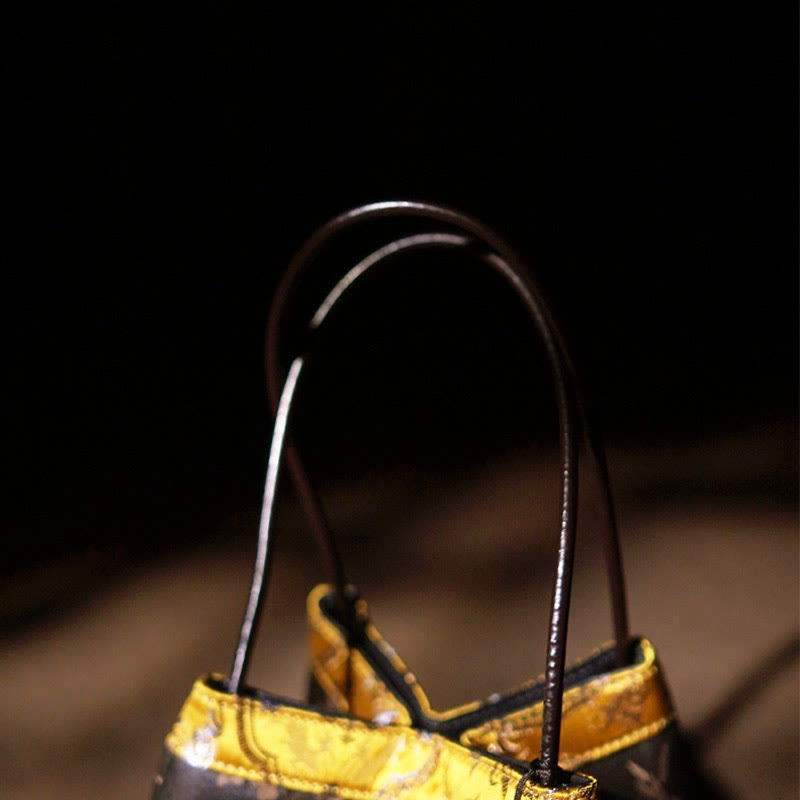 Buddha Stones Plum Flower Bamboo Branches Embroidery Tassel Xiangyunsha Silk Shoulder Bag Hangbags - image 10