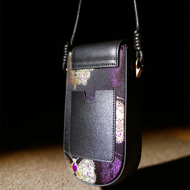 Buddha Stones Retro Flower Butterfly Leaves Branches Song Brocade Shoulder Bag Hangbags - image 6