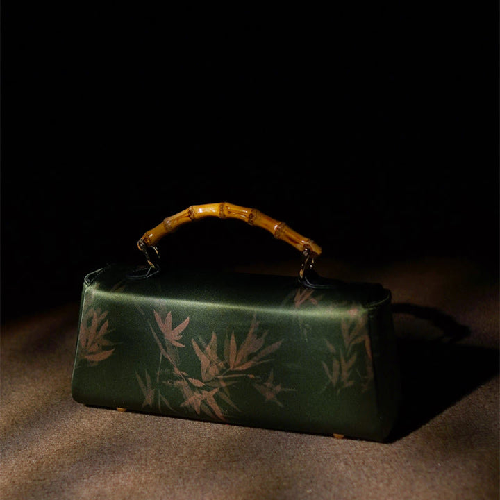 Buddha Stones Leaves Branches Bamboo Handle Metal Chain Crossbody Bag Hangbags - image 5