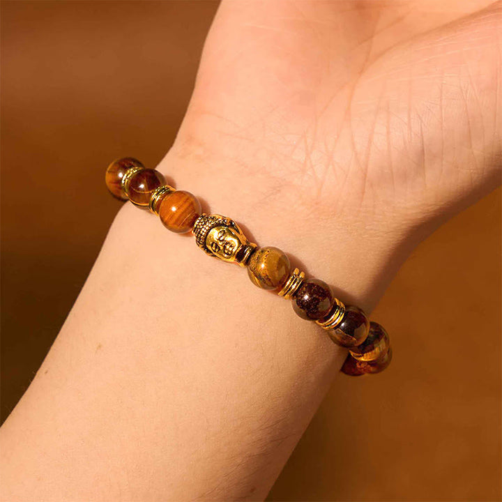 Buddha Stones Blue Green Red Tiger Eye Buddha Head Balance Bracelet - image 50