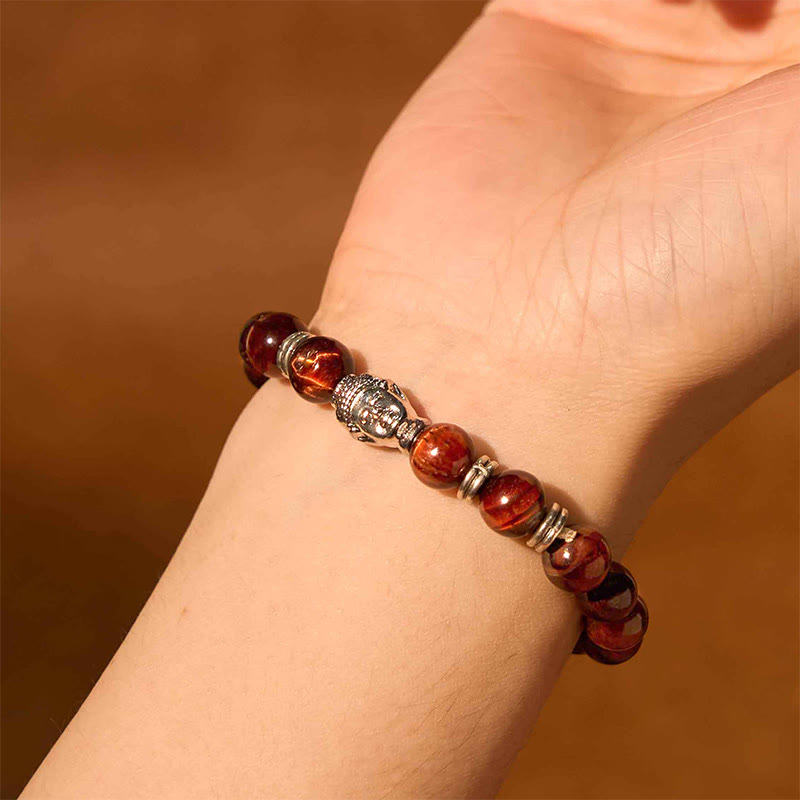 Buddha Stones Blue Green Red Tiger Eye Buddha Head Balance Bracelet - image 39