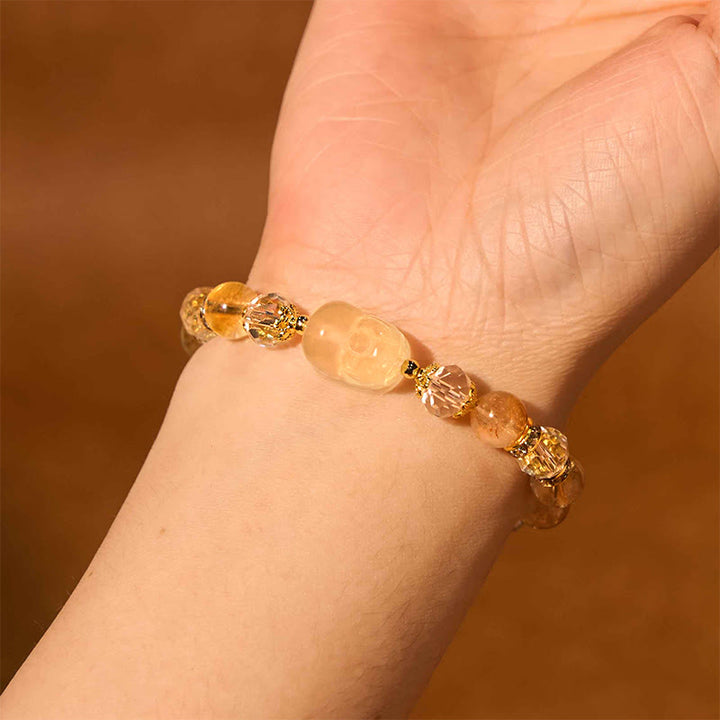 Buddha Stones Natural Citrine Pixiu Prosperity Bracelet - image 2