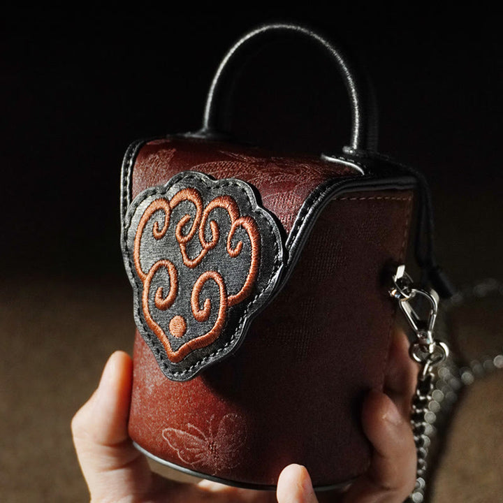 Buddha Stones Auspicious Clouds Butterfly Flowers Xiangyunsha Silk Crossbody Bag Hangbags - image 4