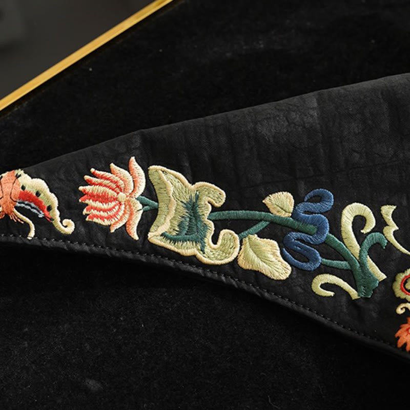 Buddha Stones Fish Flower Phoenix Embroidery Xiangyunsha Silk Shoulder Bag - image 11