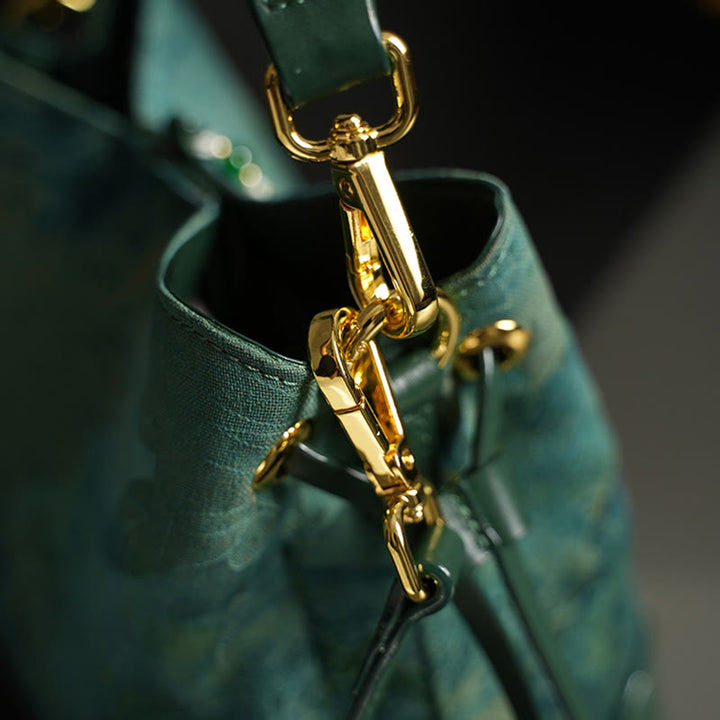Buddha Stones Handmade River Mountain Bead Pearl Tassel Xiangyunsha Silk Crossbody Bag Hangbags - image 4