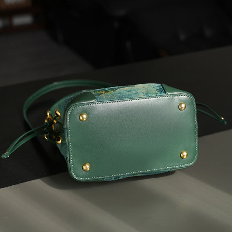 Buddha Stones Handmade River Mountain Bead Pearl Tassel Xiangyunsha Silk Crossbody Bag Hangbags - image 6