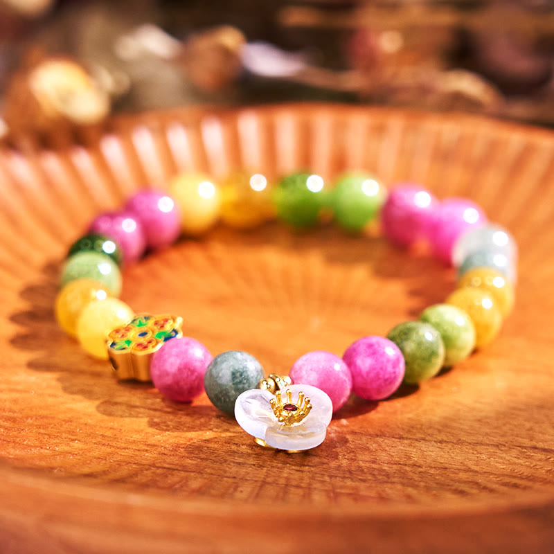 Buddha Stones Tourmaline Wisdom Flower Bracelet - Tourmaline(Wrist Circumference: 14-16cm) - image 0