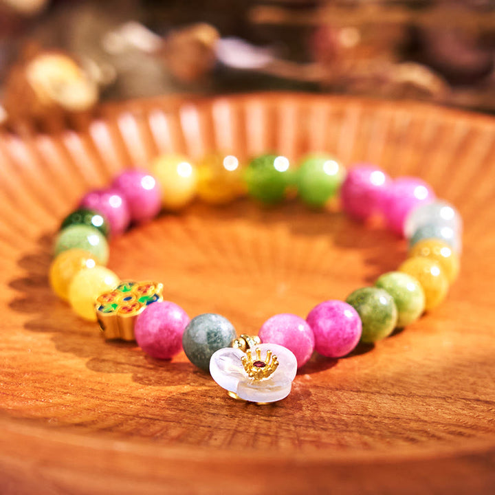 Buddha Stones Tourmaline Wisdom Flower Bracelet - Tourmaline(Wrist Circumference: 14-16cm) - image 0