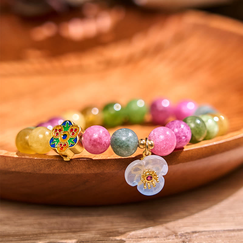 Buddha Stones Tourmaline Wisdom Flower Bracelet - image 1