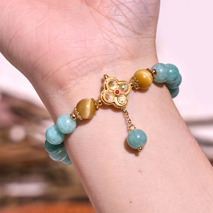 Buddha Stones Jade Yellow Tiger Eye Prosperity Bracelet - image 3
