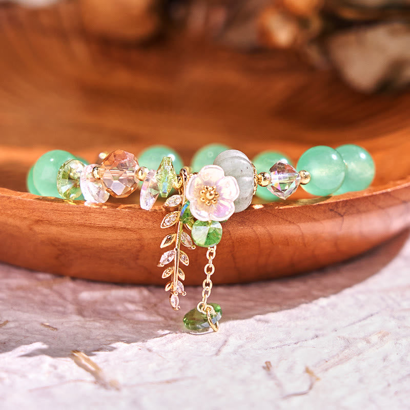 Buddha Stones Blue Crystal Amethyst Sun Stone Green Aventurine Healing Bracelet - Green Aventurine - image 19
