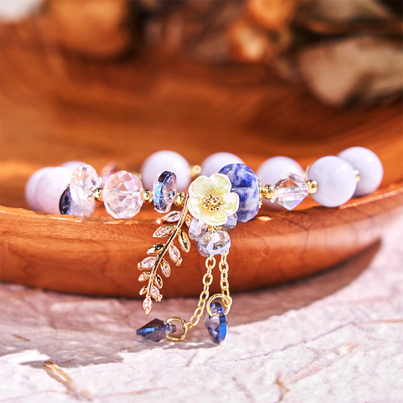 Buddha Stones Blue Crystal Amethyst Sun Stone Green Aventurine Healing Bracelet - image 14