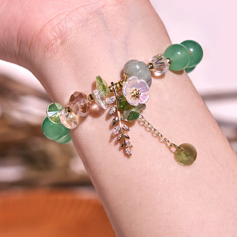 Buddha Stones Blue Crystal Amethyst Sun Stone Green Aventurine Healing Bracelet - image 32