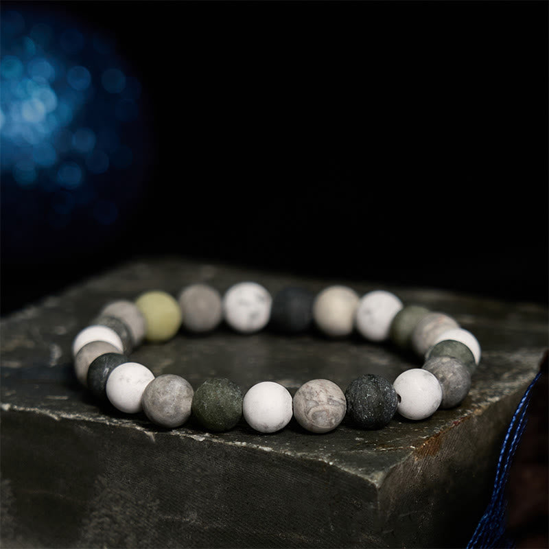 Buddha Stones White Turquoise Picasso Jasper Green Calcite Blessing Bracelet - image 1