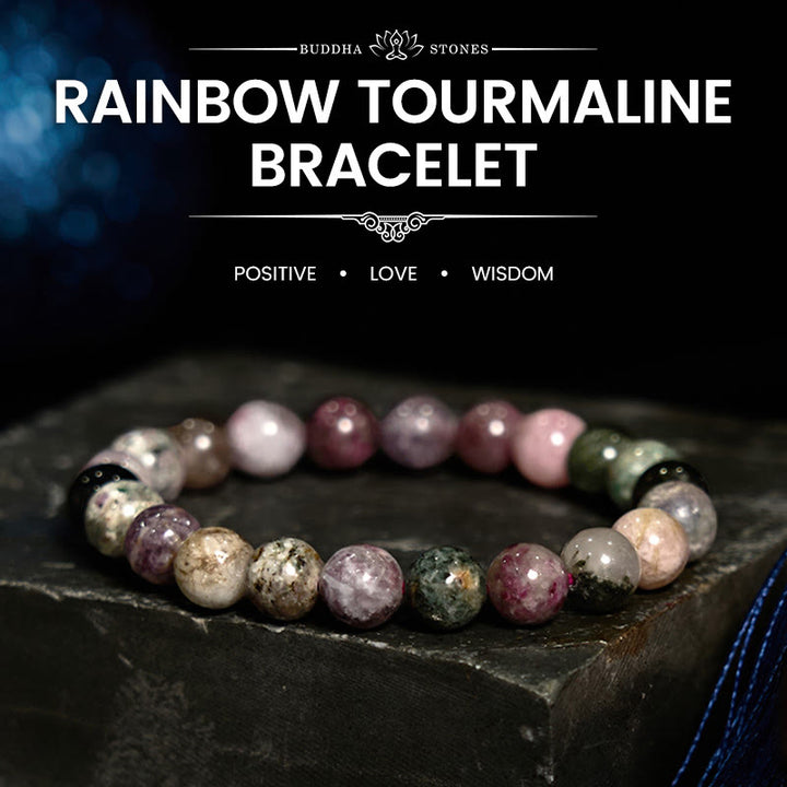 Buddha Stones Rainbow Tourmaline Positive Bracelet - Tourmaline(Wrist Circumference: 14-16cm) - image 0