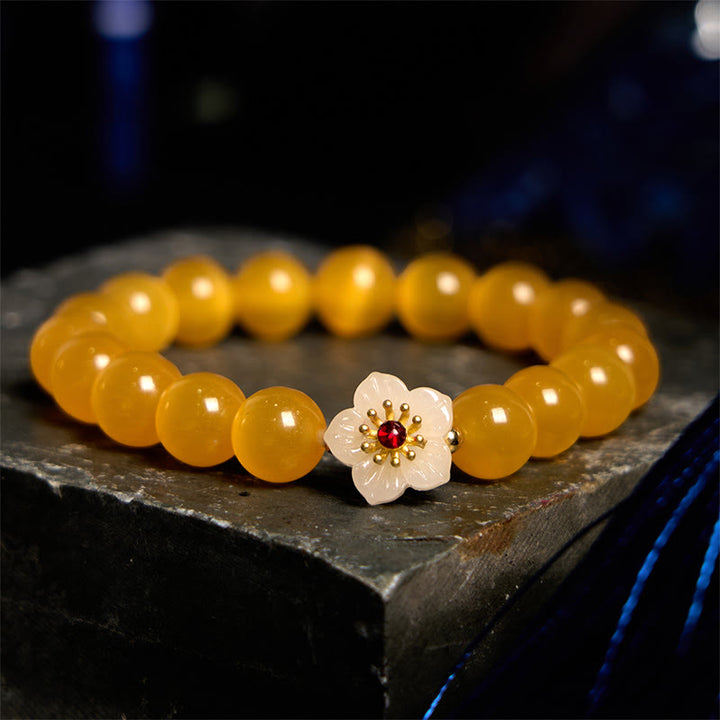 Buddha Stones Cat's Eye Chrysoberyl Flower Love Bracelet - Yellow Cat's Eye(Wrist Circumference: 14-17cm) - image 14