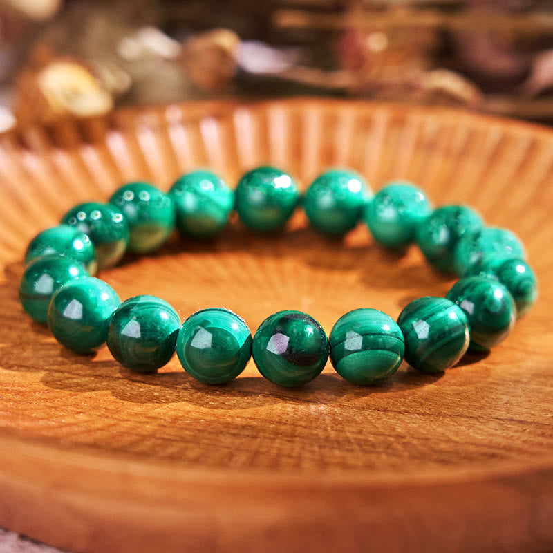 Buddha Stones Natural Malachite Protection Calmness Bracelet - 12mm - image 8