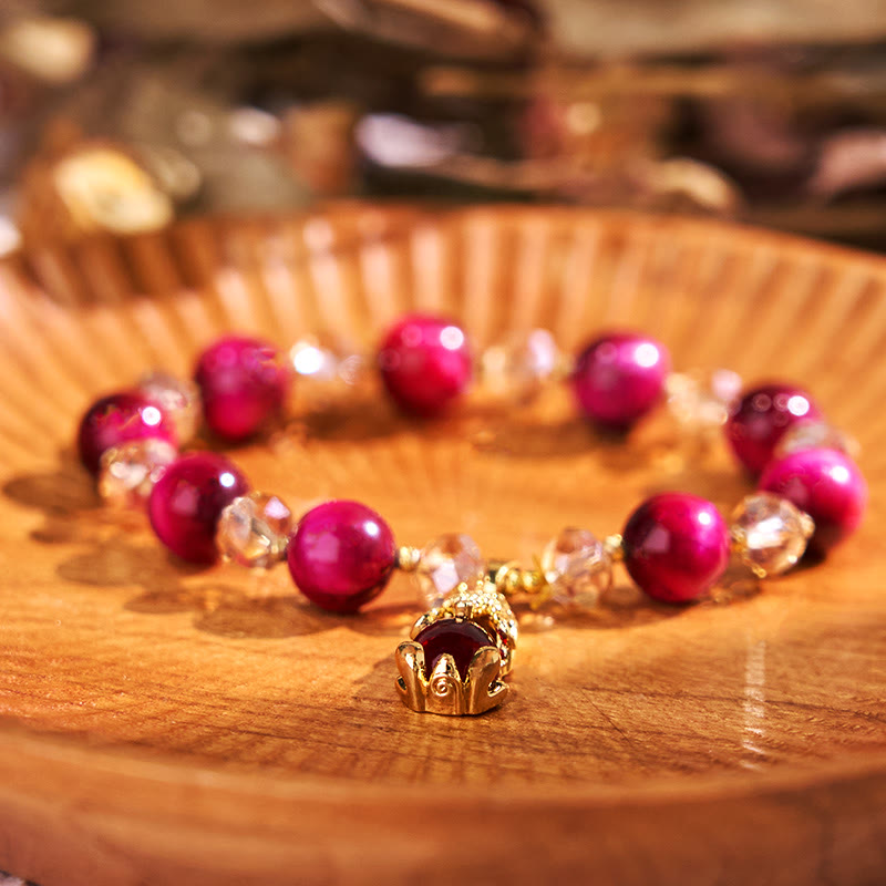 Buddha Stones Red Tiger Eye PiXiu Fox Protection Self Confidence Bracelet - Red Tiger Eye Pixiu - image 0