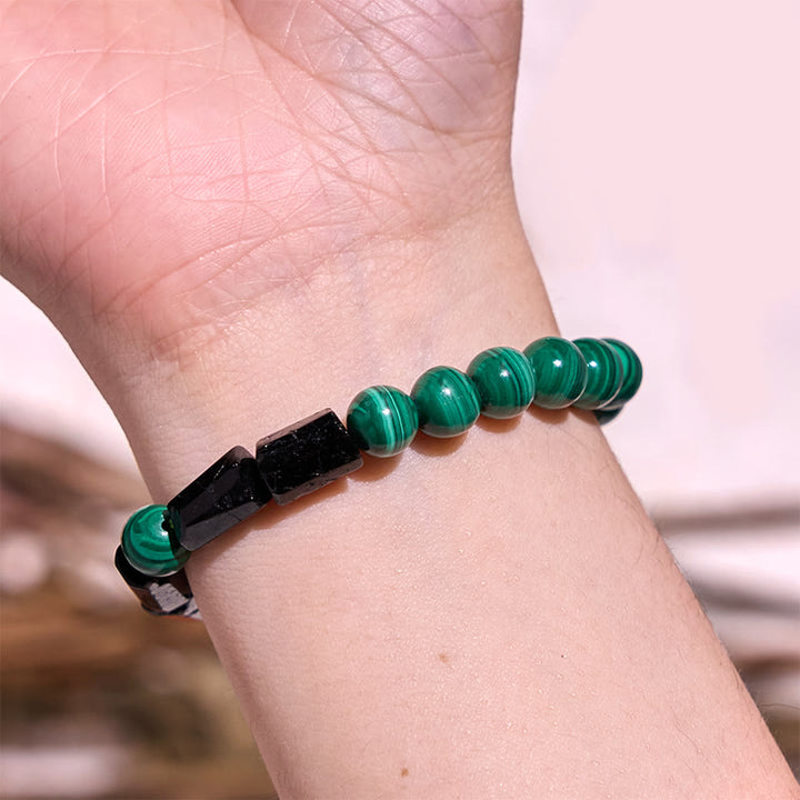 Buddha Stones Malachite Black Tourmaline Purity Bracelet - image 6