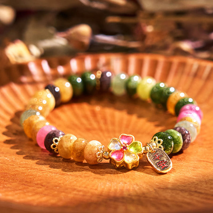 Buddha Stones Tourmaline Jade Safe And Well Love Bracelet - Tourmaline(Wrist Circumference: 14-16cm) - image 0