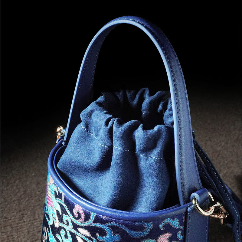 Buddha Stones Retro Lotus Entwined Branches Song Brocade Crossbody Bag Hangbags - image 17