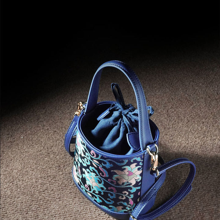 Buddha Stones Retro Lotus Entwined Branches Song Brocade Crossbody Bag Hangbags - image 11