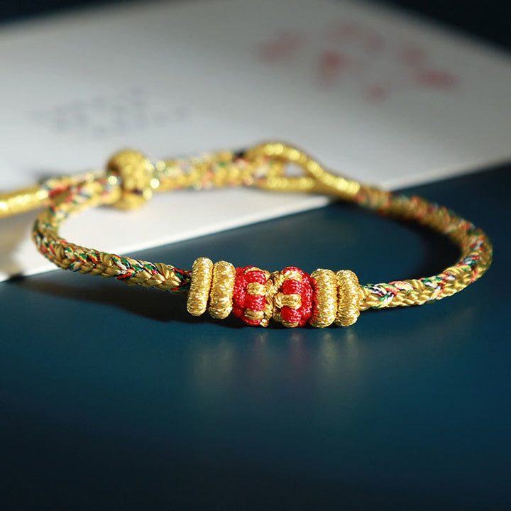 Buddha Stones Chinese Zodiac Colorful Strings Luck Bracelet - Goat Monkey(Wrist Circumference: 15-18cm) - image 14
