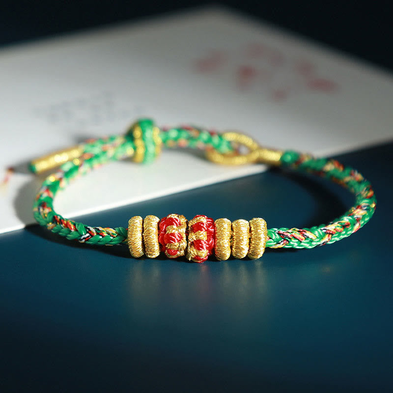 Buddha Stones Chinese Zodiac Natal Buddha Colorful Strings Luck Bracelet - Dog Pig-Amitabha Buddha(Wrist Circumference: 15-18cm) - image 19