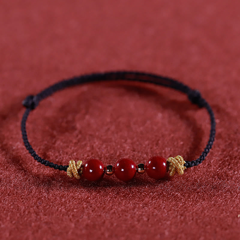 Buddha Stones Colorful String Cinnabar Calm Bracelet - Black String Cinnabar(Wrist Circumference: 15-17cm) - image 8
