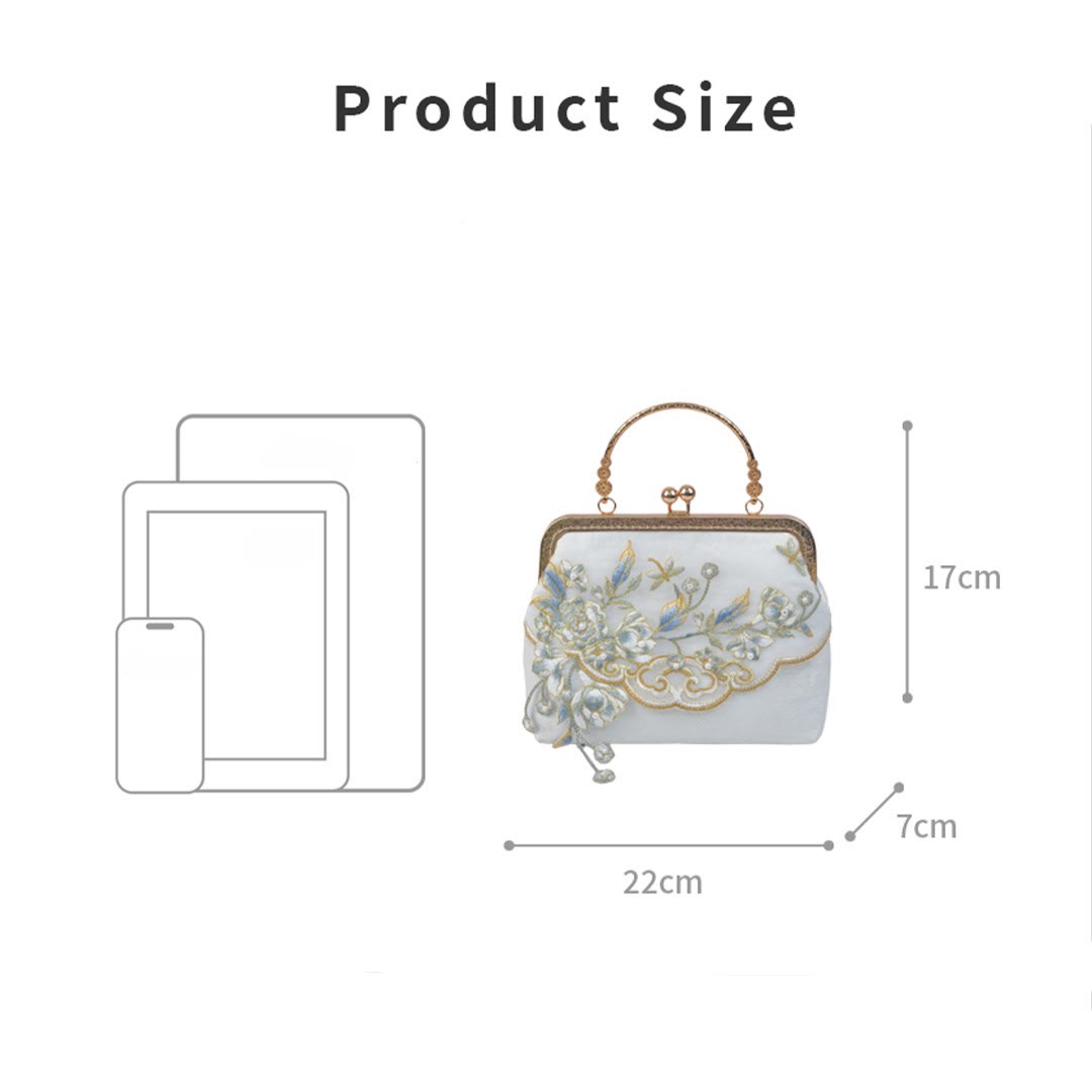 Buddha Stones Jasmine Flowers Embroidery Pearl Chain Crossbody Bag Handbags - image 6