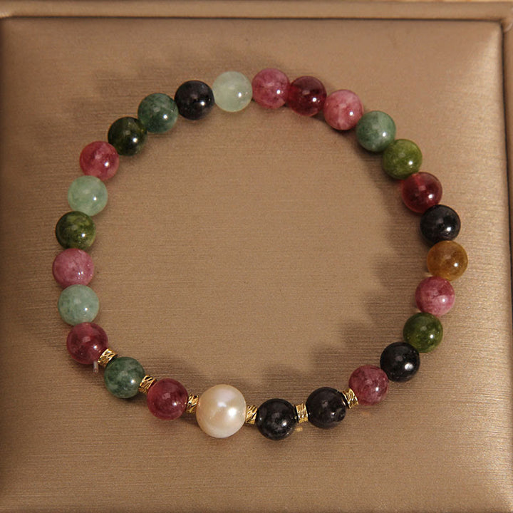 Buddha Stones Tourmaline Pearl Wisdom Bracelet - image 4