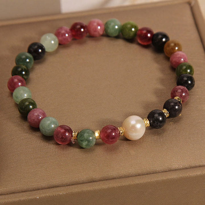 Buddha Stones Tourmaline Pearl Wisdom Bracelet - Tourmaline Pearl(Wrist Circumference: 14-16cm) - image 0