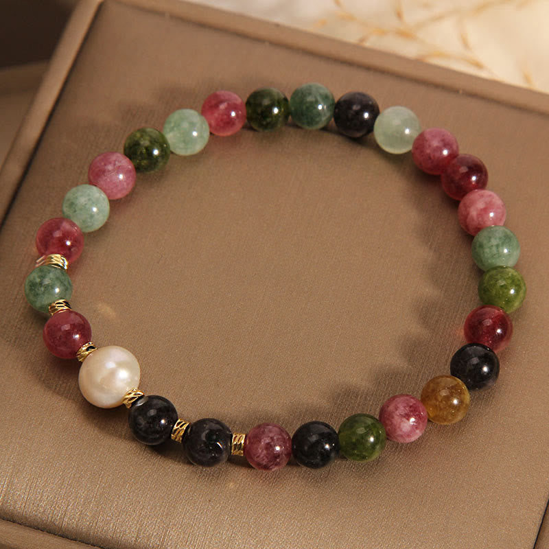 Buddha Stones Tourmaline Pearl Wisdom Bracelet - image 3