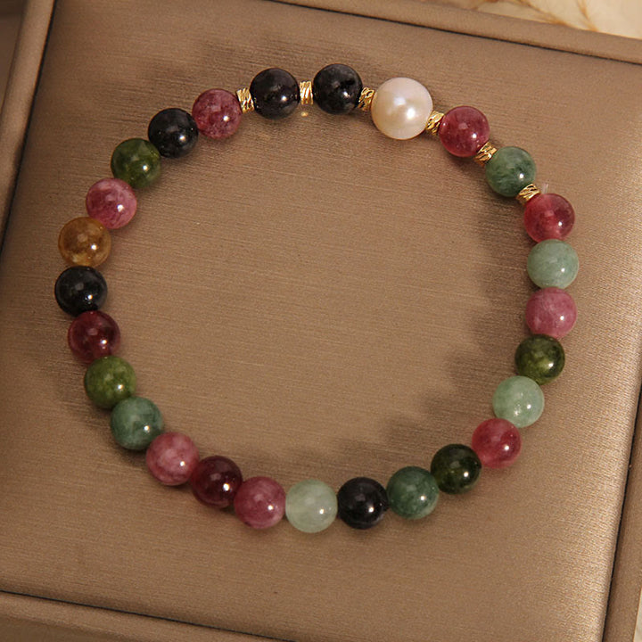 Buddha Stones Tourmaline Pearl Wisdom Bracelet - image 2
