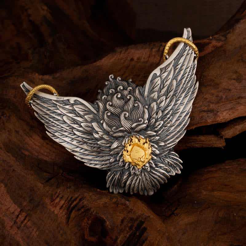 Buddha Stones 925 Sterling Silver Tibetan Garuda Bird Dragon Snake Wisdom Necklace Pendant - image 2