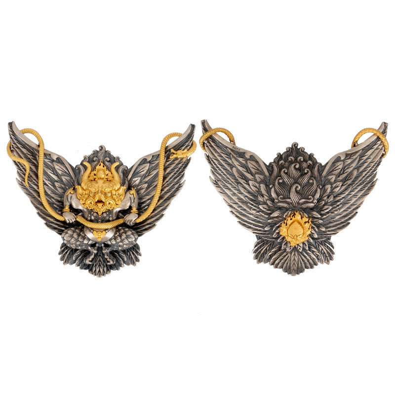 Buddha Stones 925 Sterling Silver Tibetan Garuda Bird Dragon Snake Wisdom Necklace Pendant - image 10