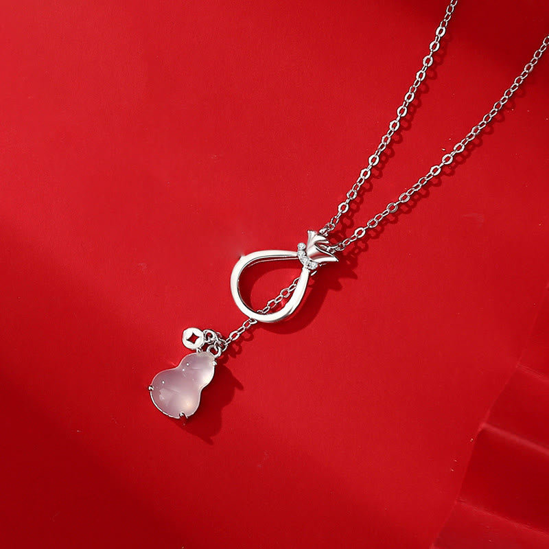 Buddha Stones Red Agate Chalcedony 925 Sterling Silver Gourd Lucky Bag Confidence Necklace Pendant - Chalcedony 925 Sterling Silver - image 4