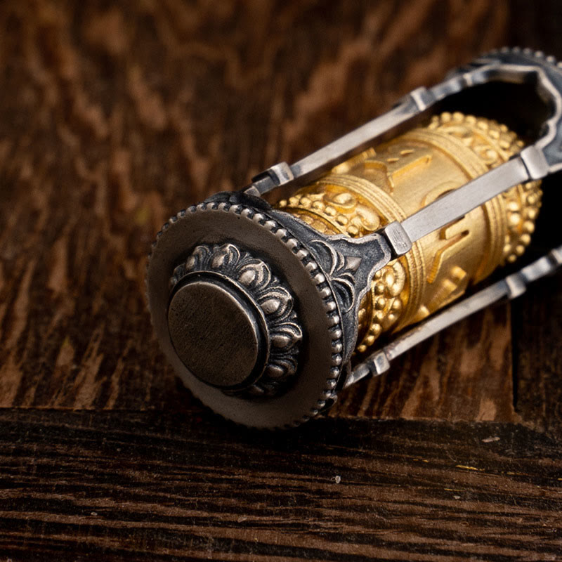 Buddha Stones 925 Sterling Silver Tibetan Prayer Wheel Om Mani Padme Hum Wisdom Necklace Pendant - image 10