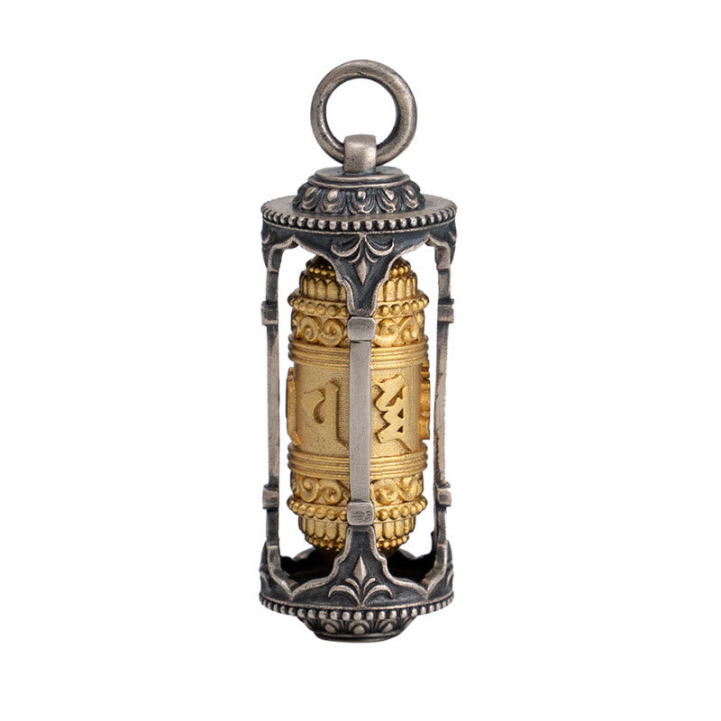 Buddha Stones 925 Sterling Silver Tibetan Prayer Wheel Om Mani Padme Hum Wisdom Necklace Pendant - image 13