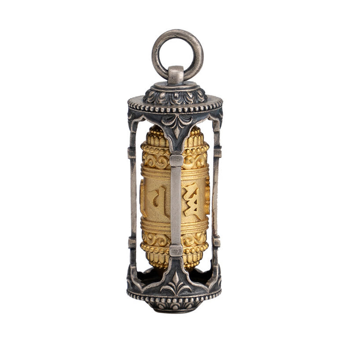 Buddha Stones 925 Sterling Silver Tibetan Prayer Wheel Om Mani Padme Hum Wisdom Necklace Pendant - image 13
