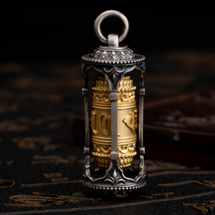 Buddha Stones 925 Sterling Silver Tibetan Prayer Wheel Om Mani Padme Hum Wisdom Necklace Pendant - image 7